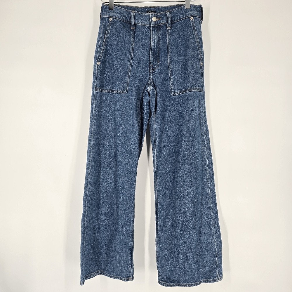 J. Crew Camp Pocket Wide Leg Jeans Medium Wash Size 24
